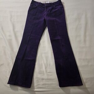 Lands End Corduroy Pants Womens 6, 30 X 30 Purple Bootcut  Stretch Retro